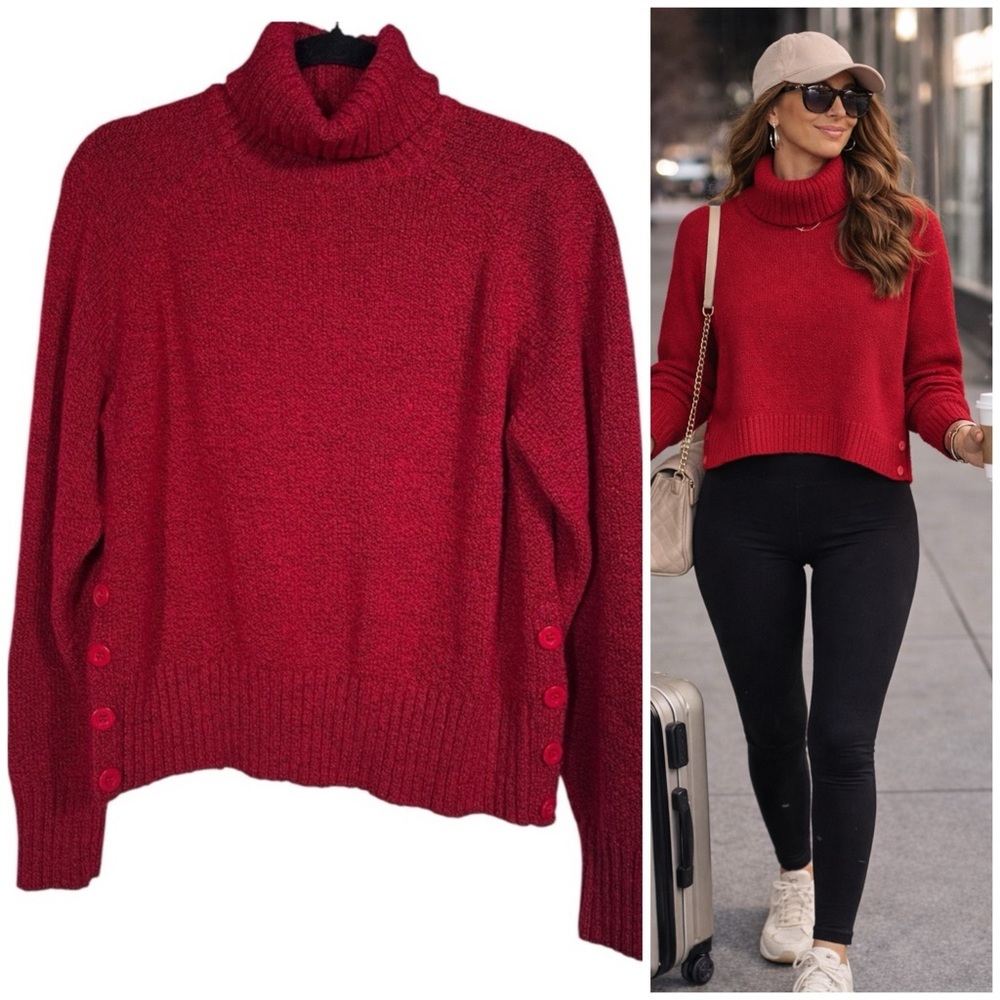 Mountain Lake Turtle Neck Sweater Women's Size X-Large Nautical